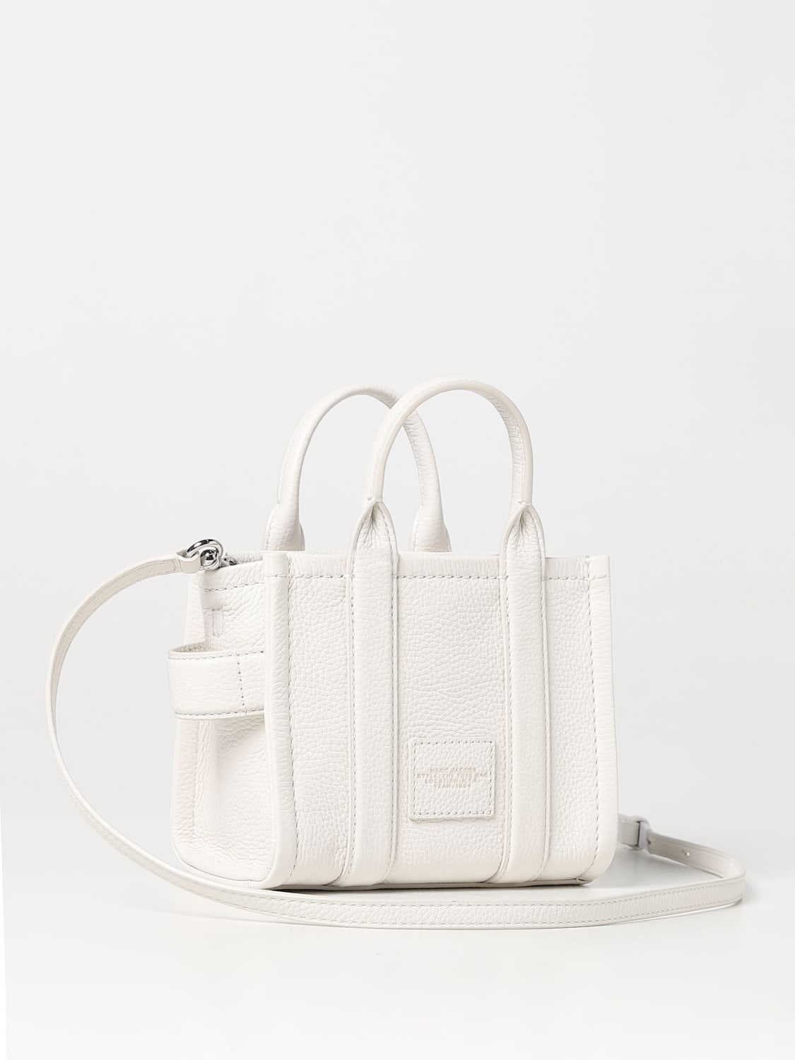 MARC JACOBS BORSA MINI: Borsa The Leather Small Tote Bag Marc Jacobs in pelle a grana , Bianco - Img 2