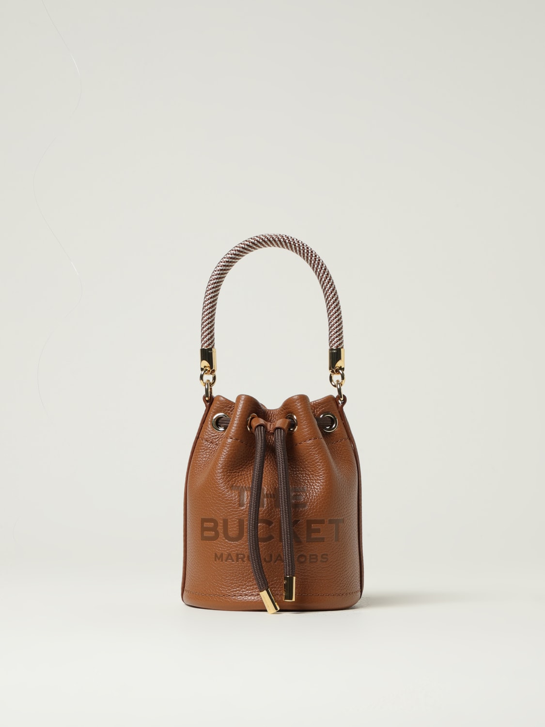 MARC JACOBS BORSA A MANO: Borsa The Bucket Bag Marc Jacobs in pelle a grana , Marrone - Img 1