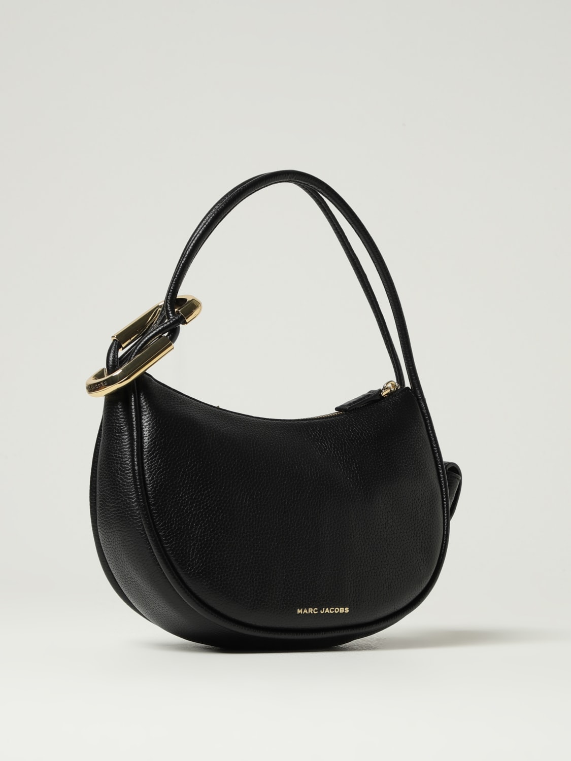 MARC JACOBS BORSA A SPALLA: Borsa The Dual Hobo Marc Jacobs in pelle a grana , Nero - Img 2