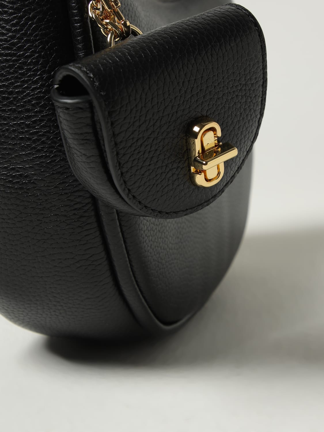MARC JACOBS BORSA A SPALLA: Borsa The Dual Hobo Marc Jacobs in pelle a grana , Nero - Img 3