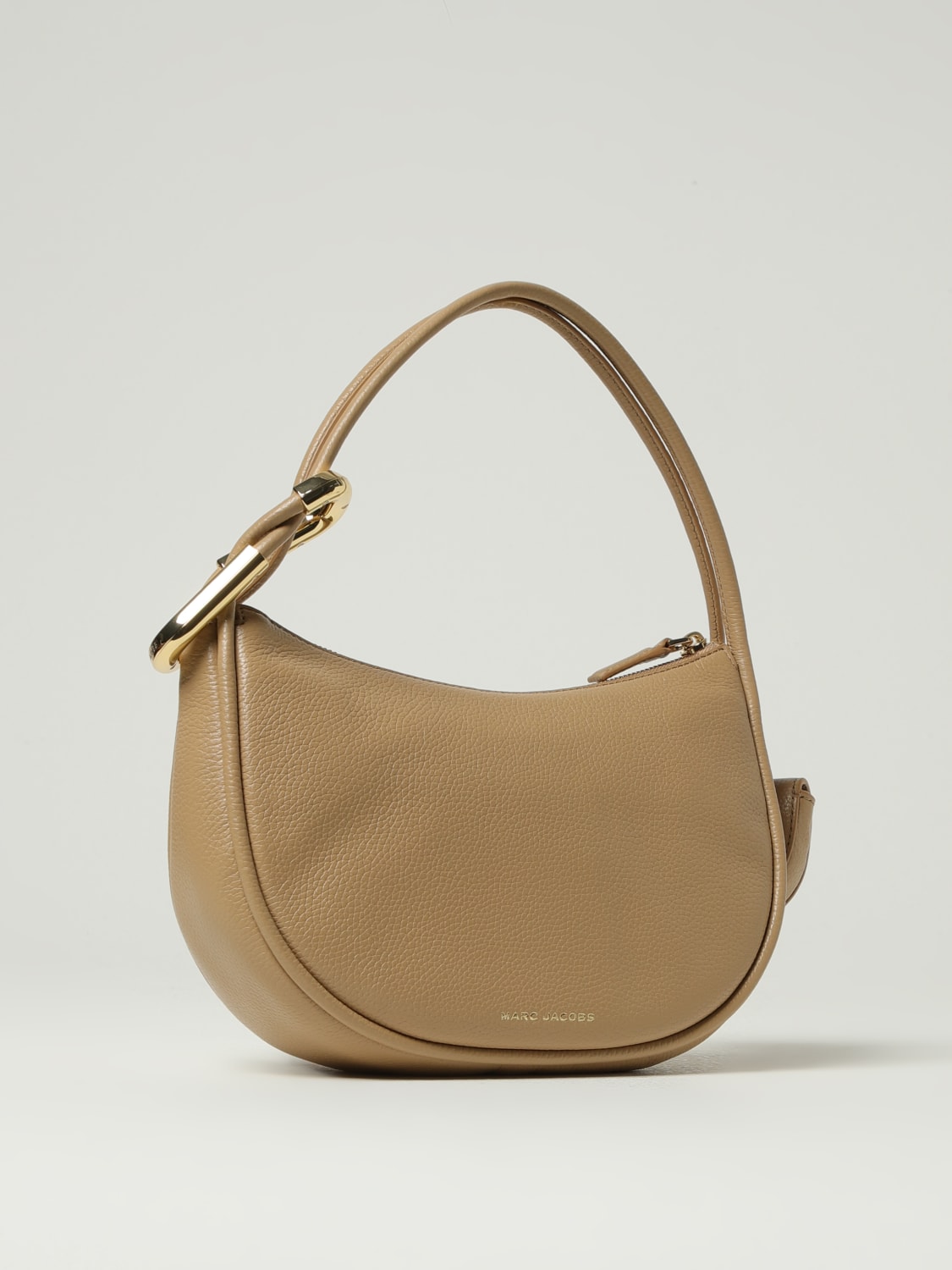 MARC JACOBS BORSA A SPALLA: Borsa The Dual Hobo Marc Jacobs in pelle a grana , Marrone - Img 2
