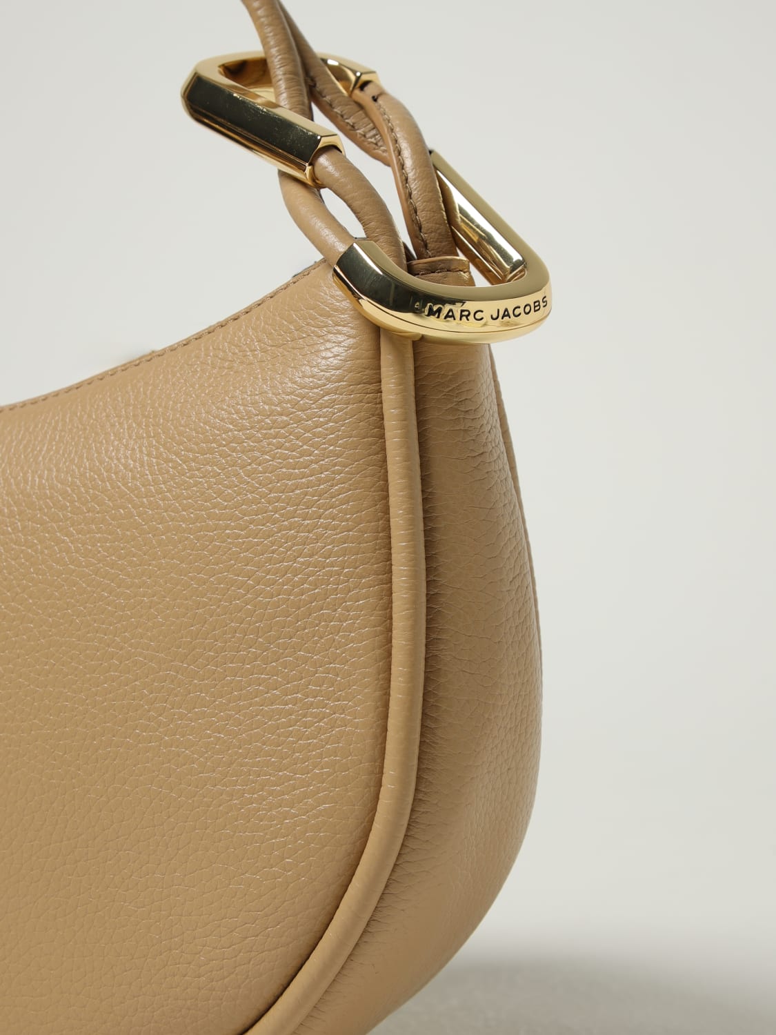 MARC JACOBS BORSA A SPALLA: Borsa The Dual Hobo Marc Jacobs in pelle a grana , Marrone - Img 3