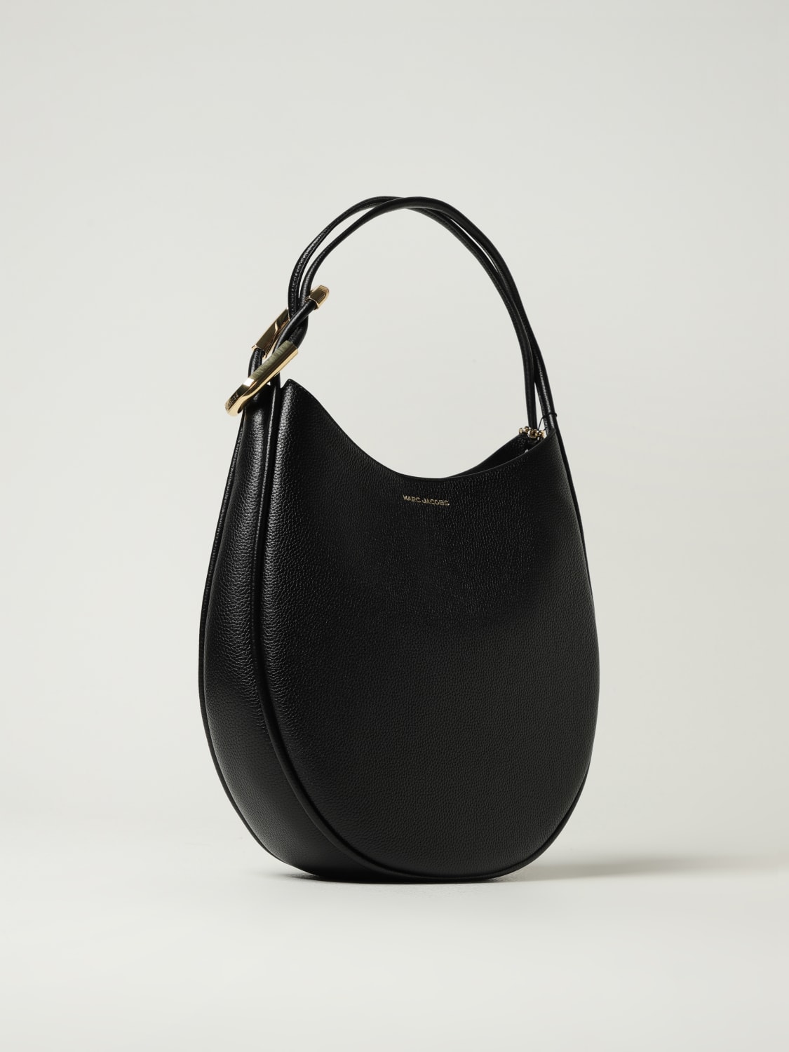 MARC JACOBS BORSA A MANO: Borsa The Dual Hobo Marc Jacobs in pelle a grana, Nero - Img 2