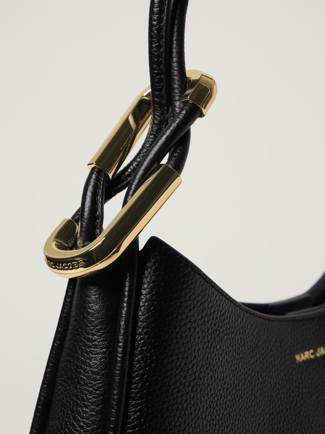 MARC JACOBS BORSA A MANO: Borsa The Dual Hobo Marc Jacobs in pelle a grana, Nero - Img 3