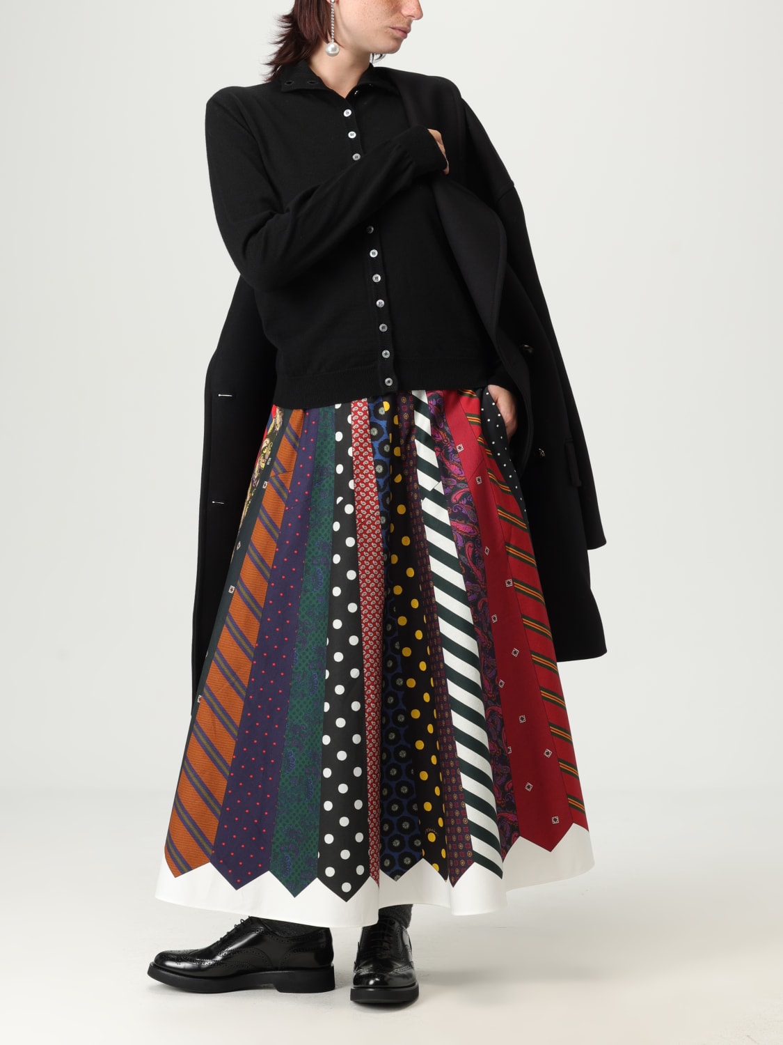 MOSCHINO COUTURE MAGLIA: Cardigan a collo alto Moschino Couture, Nero - Img 2