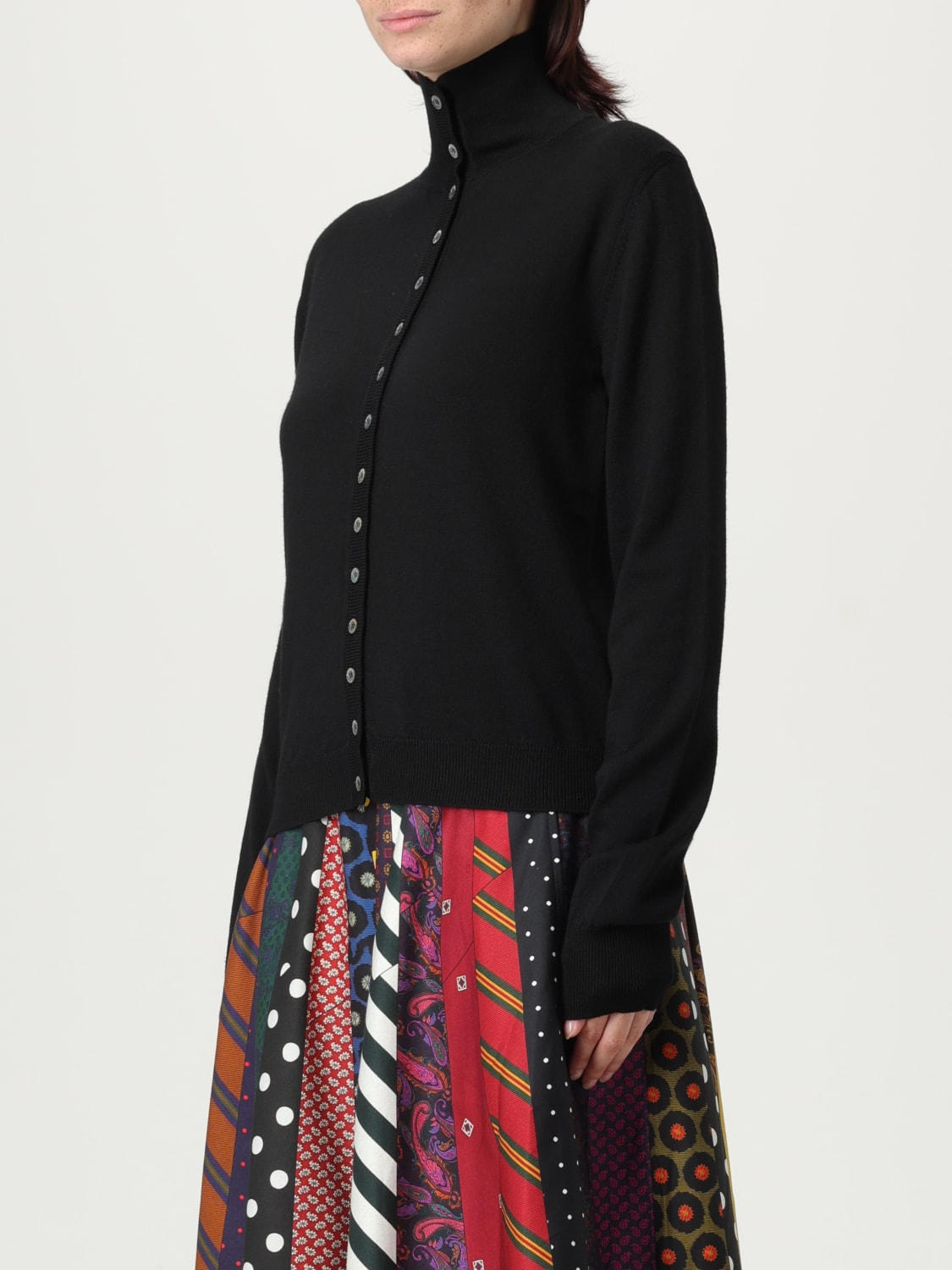 MOSCHINO COUTURE MAGLIA: Cardigan a collo alto Moschino Couture, Nero - Img 4