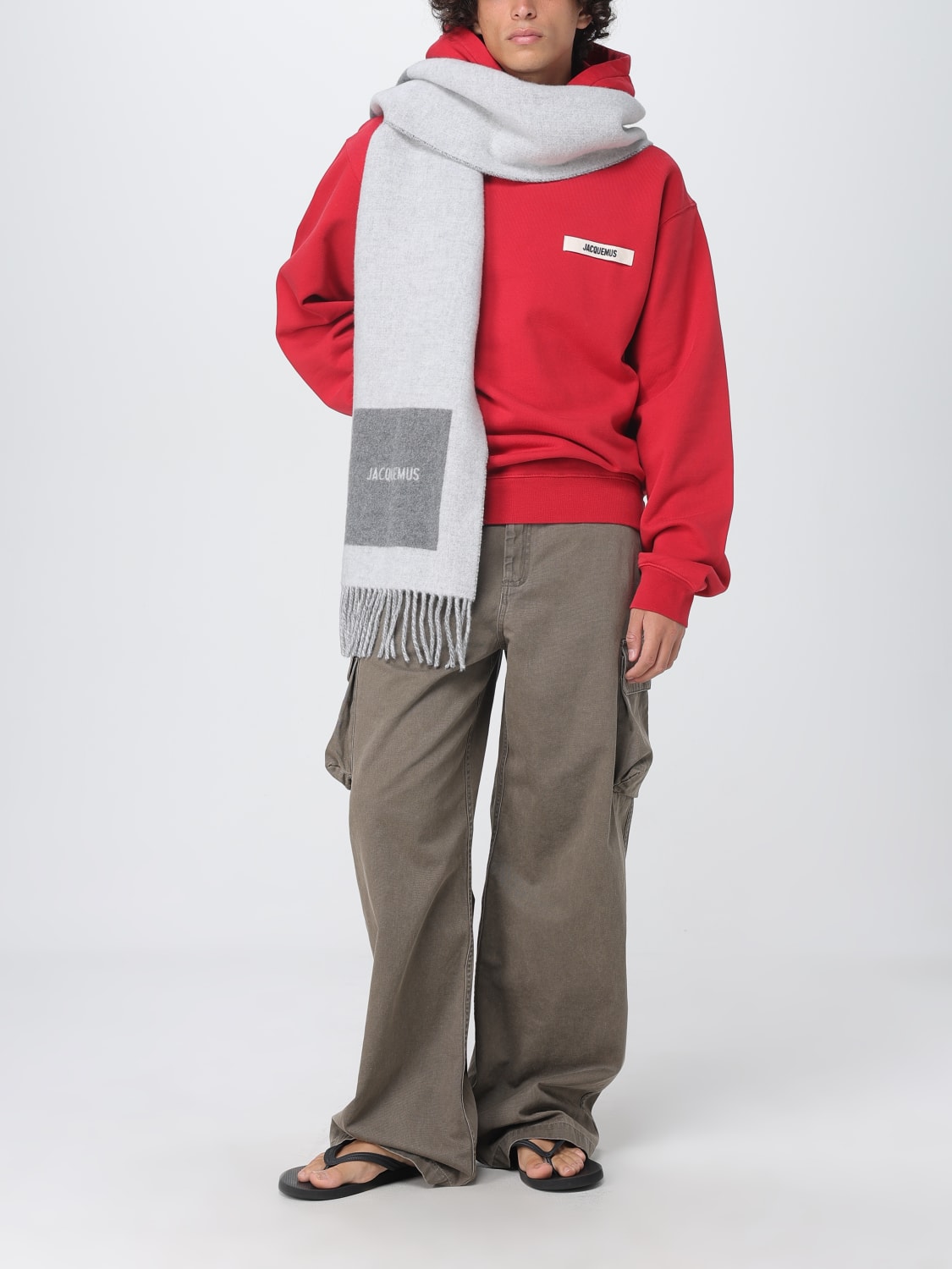 JACQUEMUS BUFANDA: Bufanda hombre Jacquemus, Gris - Img 4