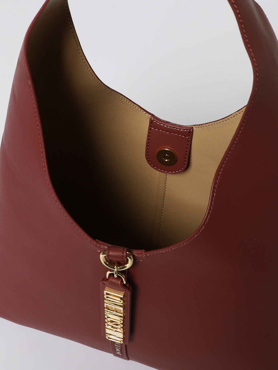 LOVE MOSCHINO SCHULTERTASCHE: Handtasche damen Love Moschino, Red Purple - Img 3