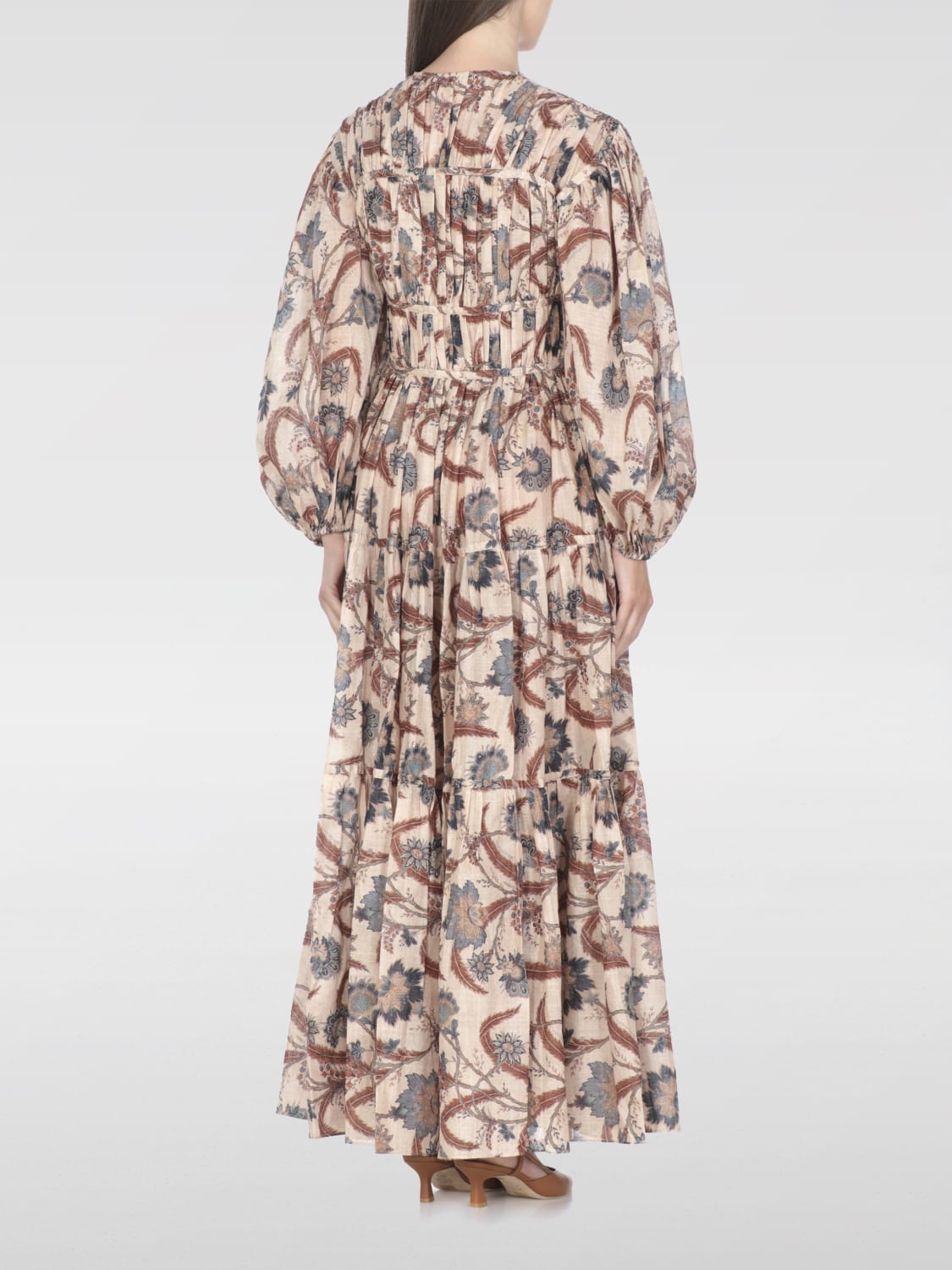 ZIMMERMANN ABITO: Abito Zimmermann in cotone con stampa floreale , Beige - Img 2