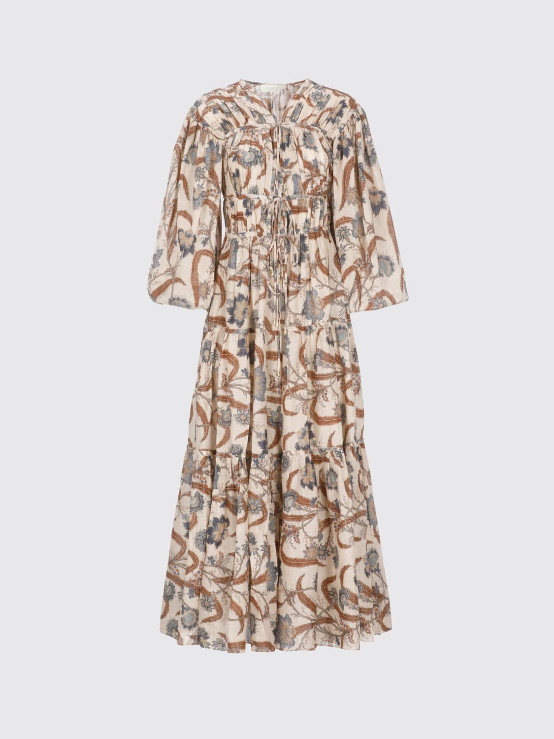 ZIMMERMANN ABITO: Abito Zimmermann in cotone con stampa floreale , Beige - Img 4