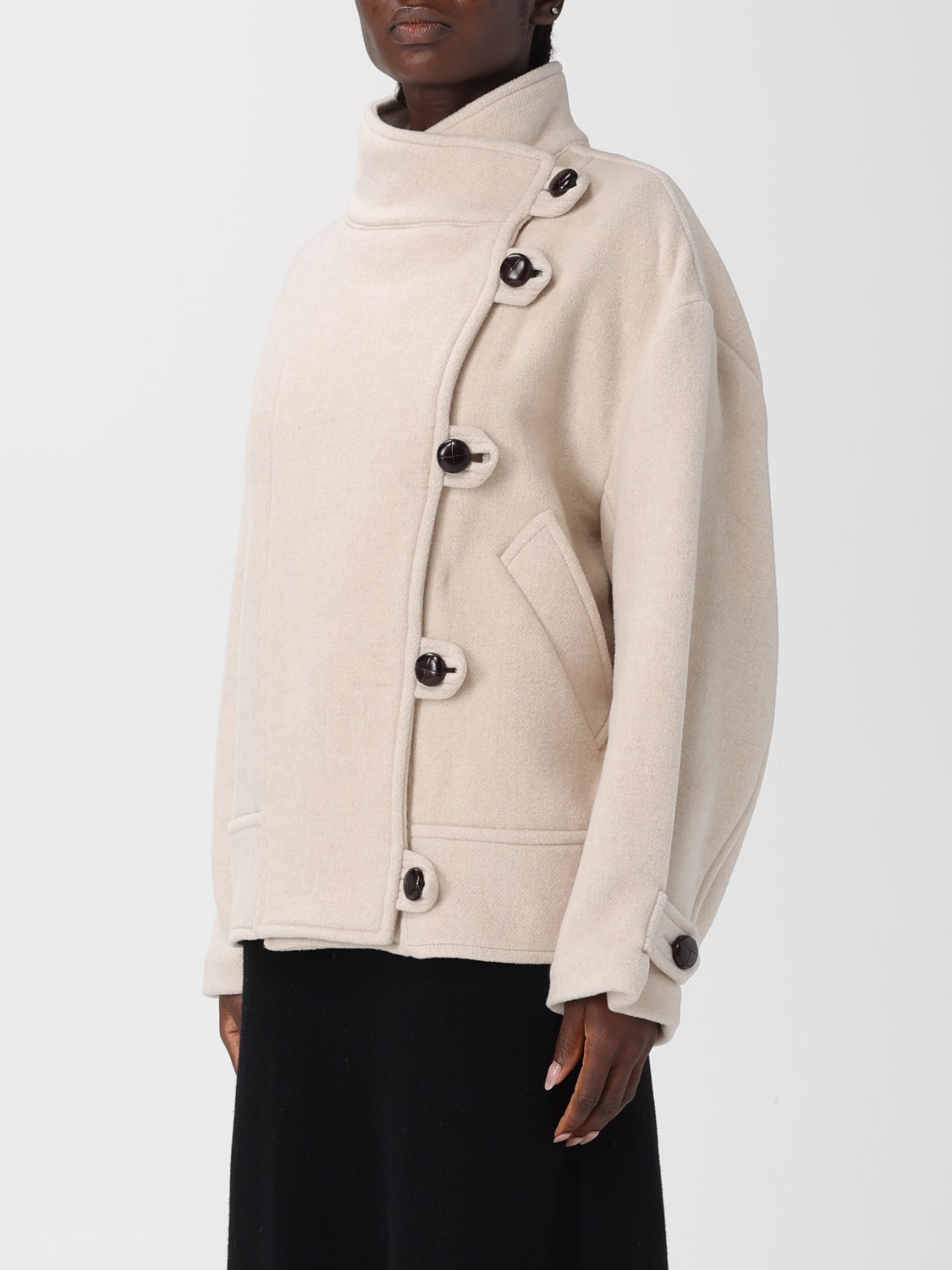 ISABEL MARANT CAPPOTTO: Cappotto Isabel Marant in misto lana , Beige - Img 3