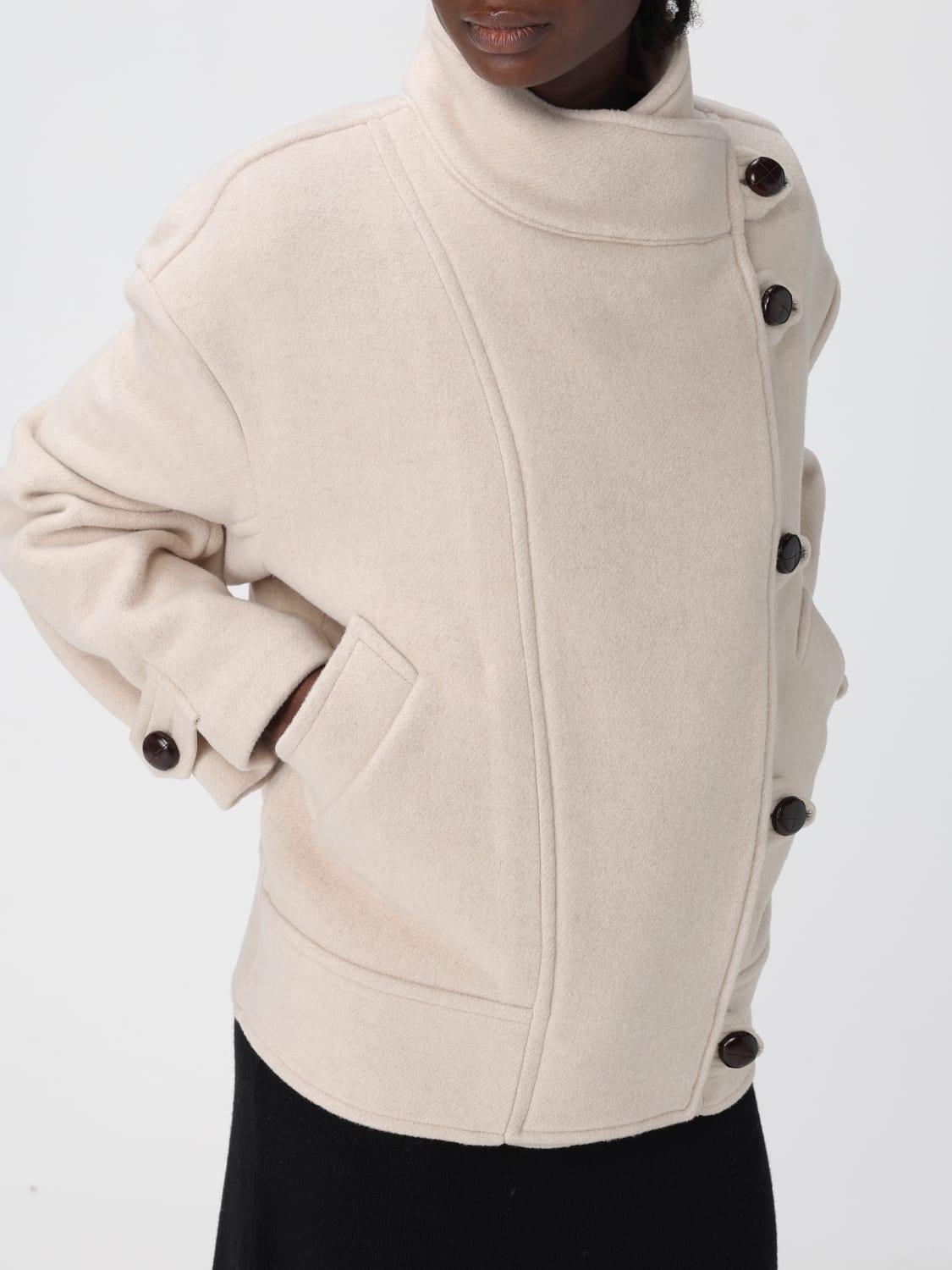ISABEL MARANT CAPPOTTO: Cappotto Isabel Marant in misto lana , Beige - Img 4