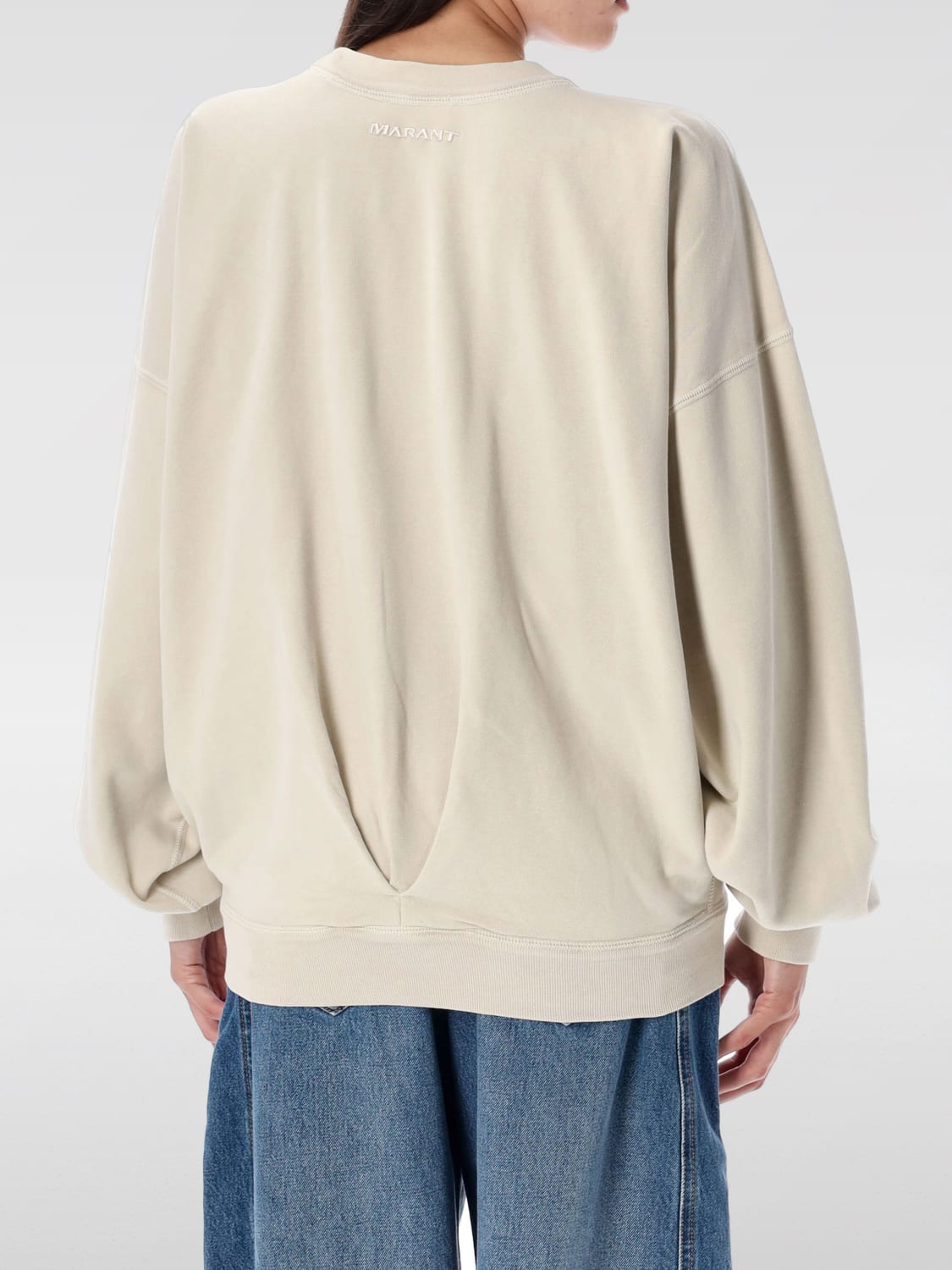 ISABEL MARANT ETOILE FELPA: Felpa basic Isabel Marant Etoile in cotone , Beige - Img 2