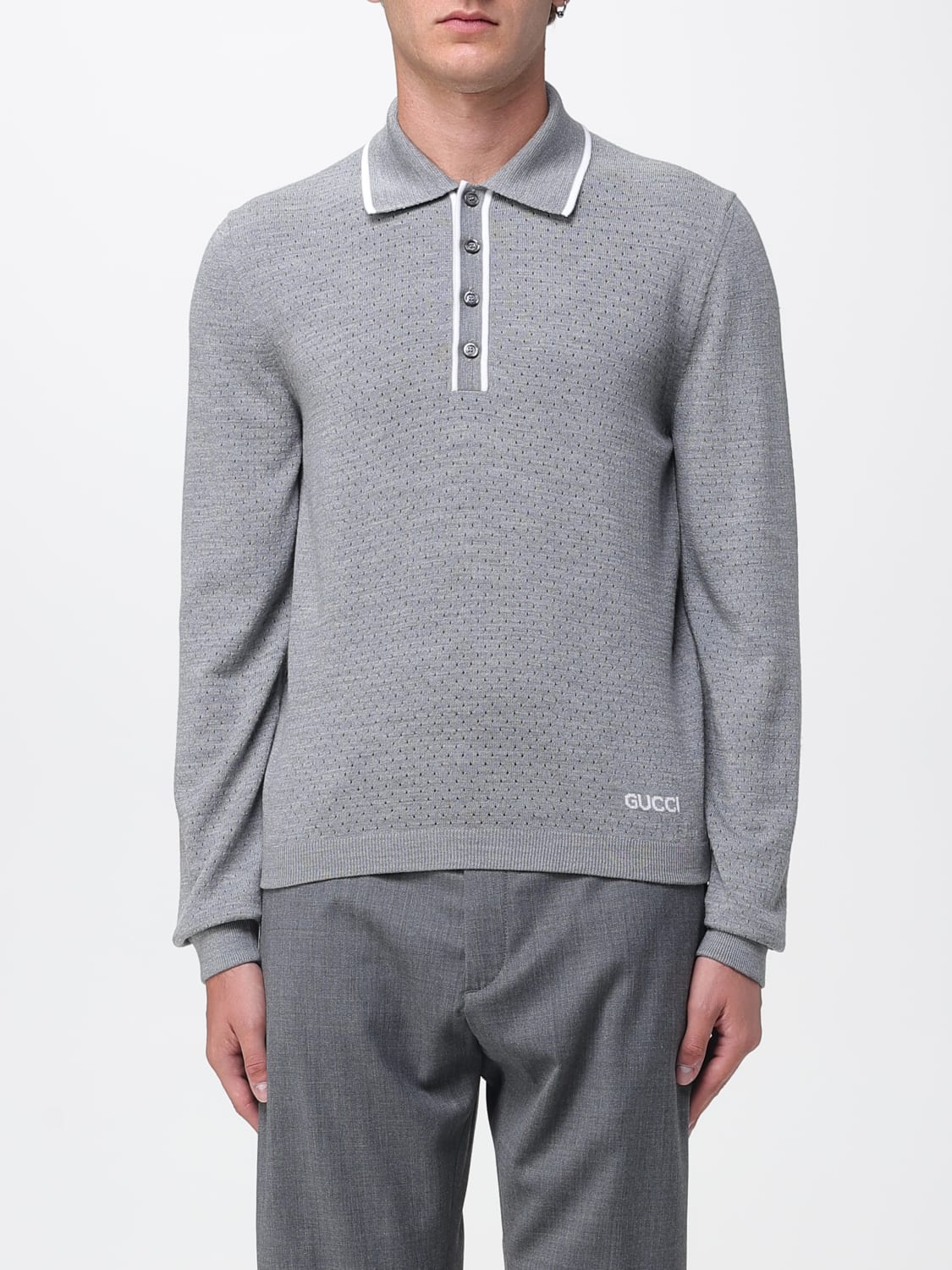 GUCCI POLO: Polo herren Gucci, Grau - Img 1