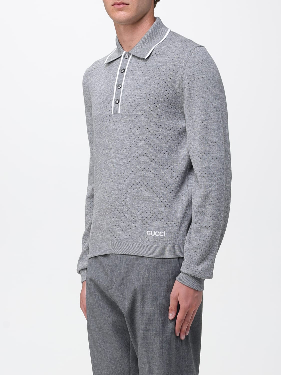 GUCCI POLO: Polo herren Gucci, Grau - Img 4