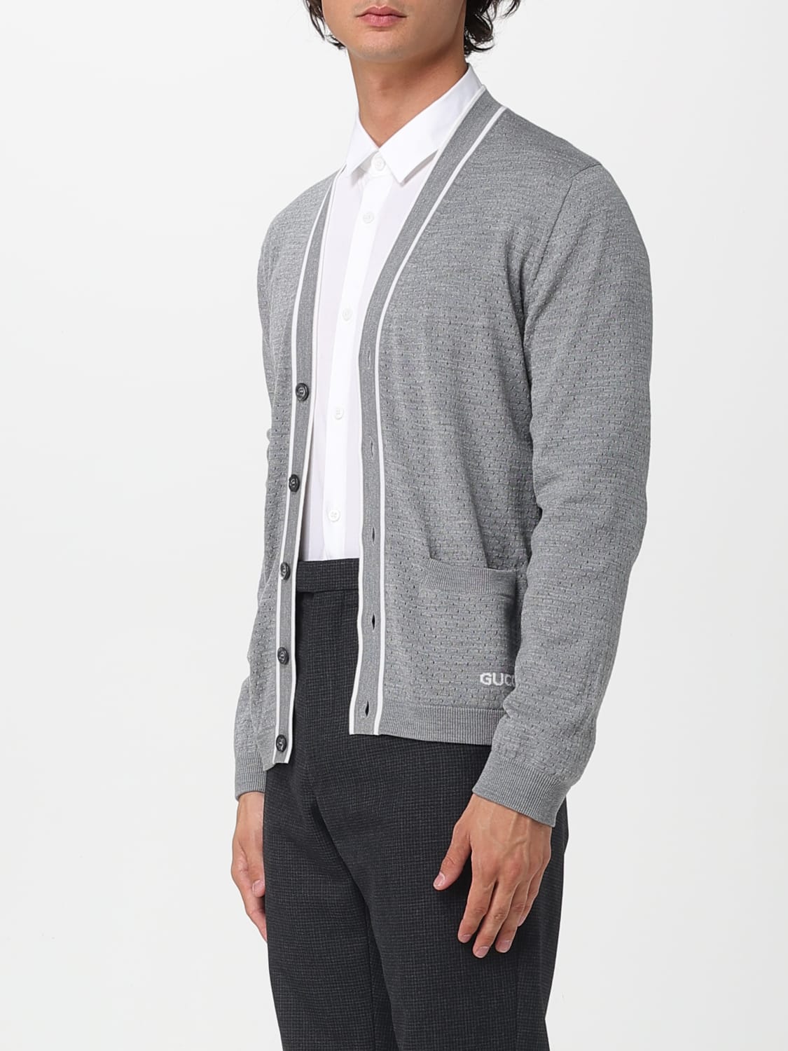 GUCCI SWEATER: Cardigan men Gucci, Grey - Img 4