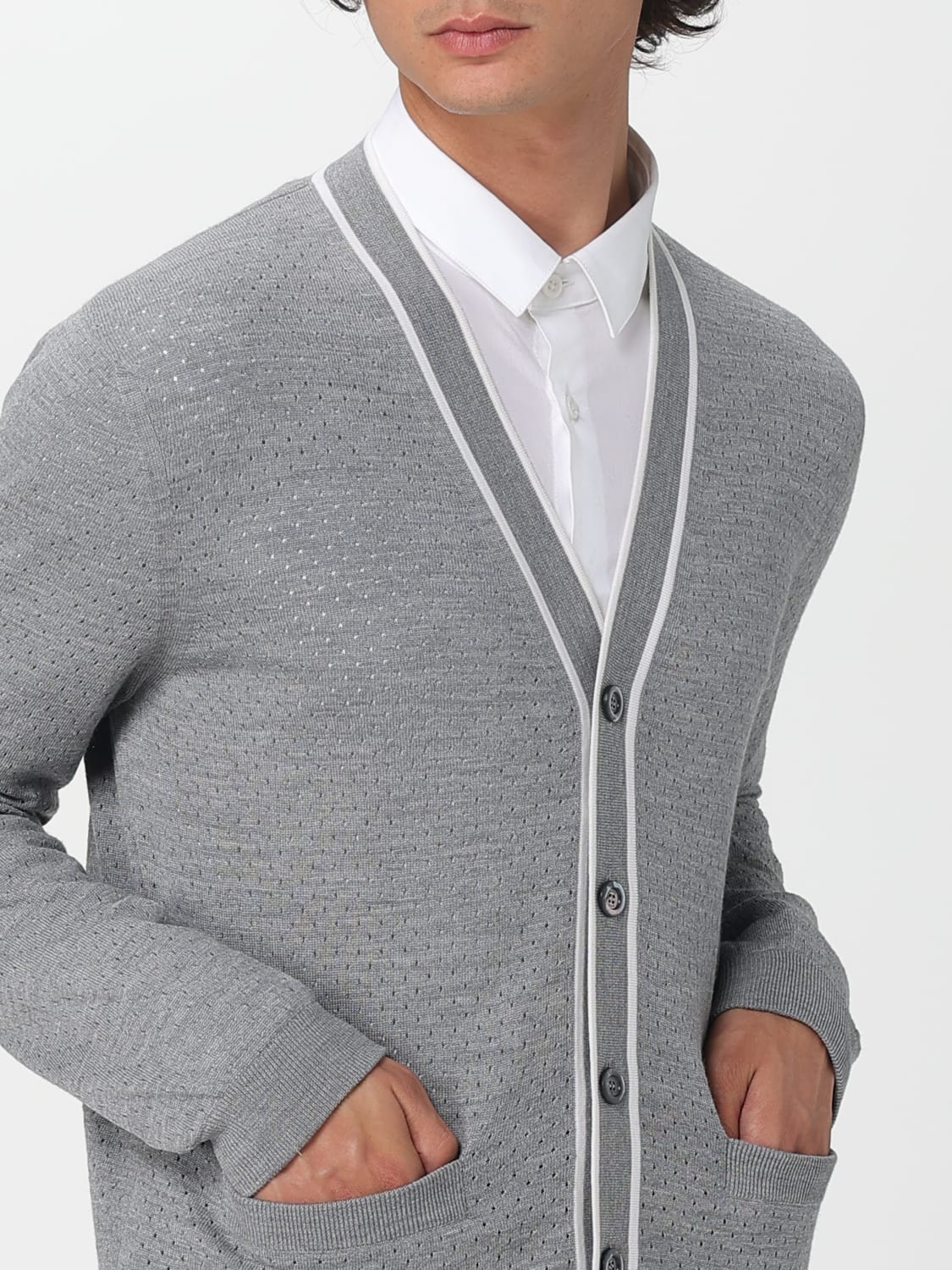 GUCCI SWEATER: Cardigan men Gucci, Grey - Img 5