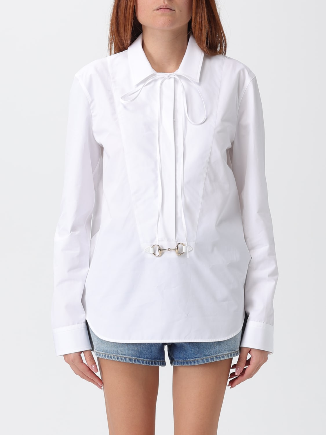 GUCCI CAMICIA: Camicia Gucci in popeline di cotone , Bianco - Img 1