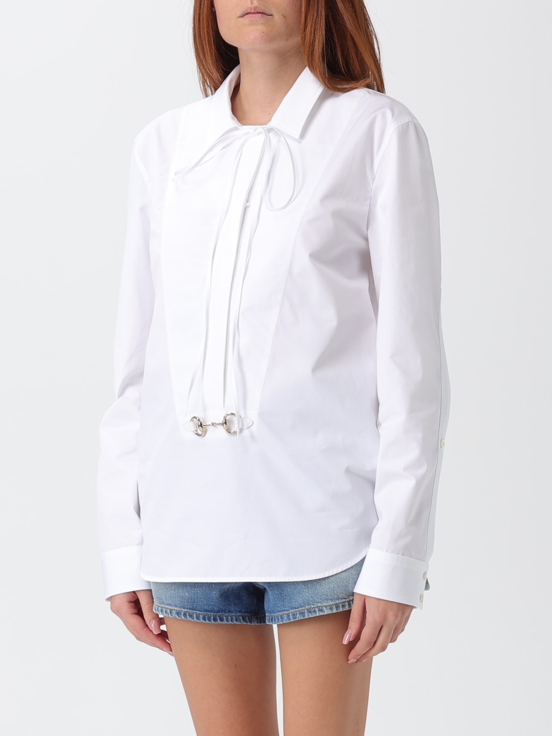 GUCCI CAMICIA: Camicia Gucci in popeline di cotone , Bianco - Img 4