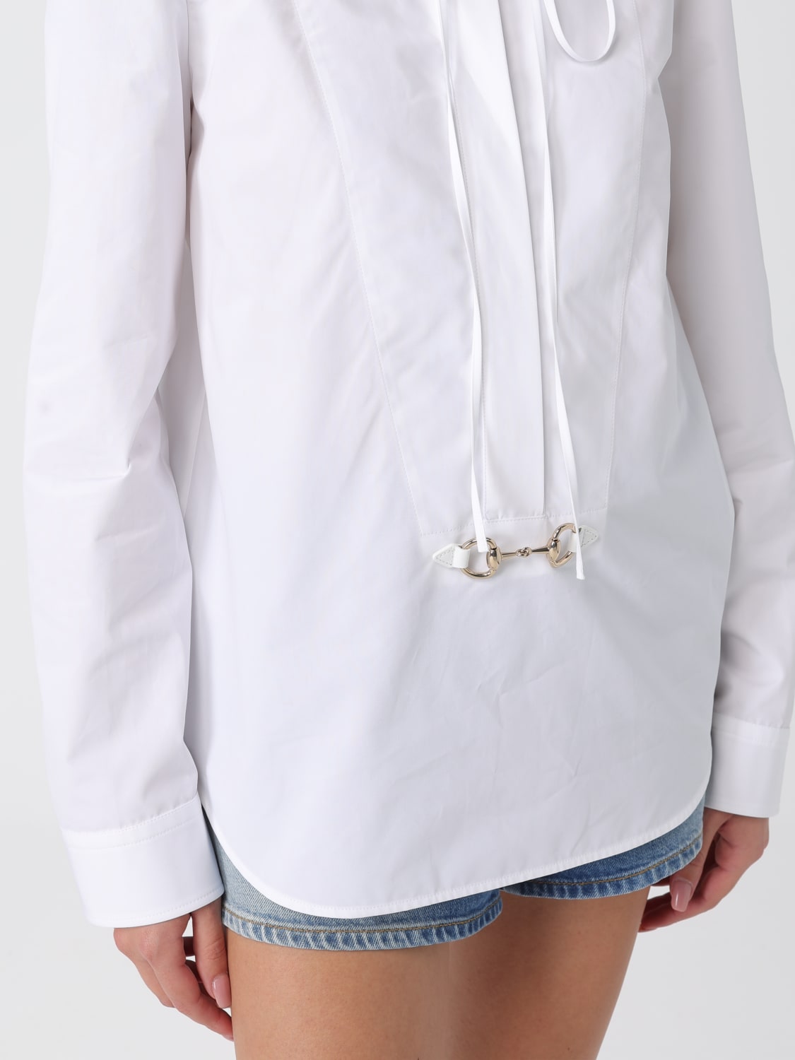 GUCCI CAMICIA: Camicia Gucci in popeline di cotone , Bianco - Img 5