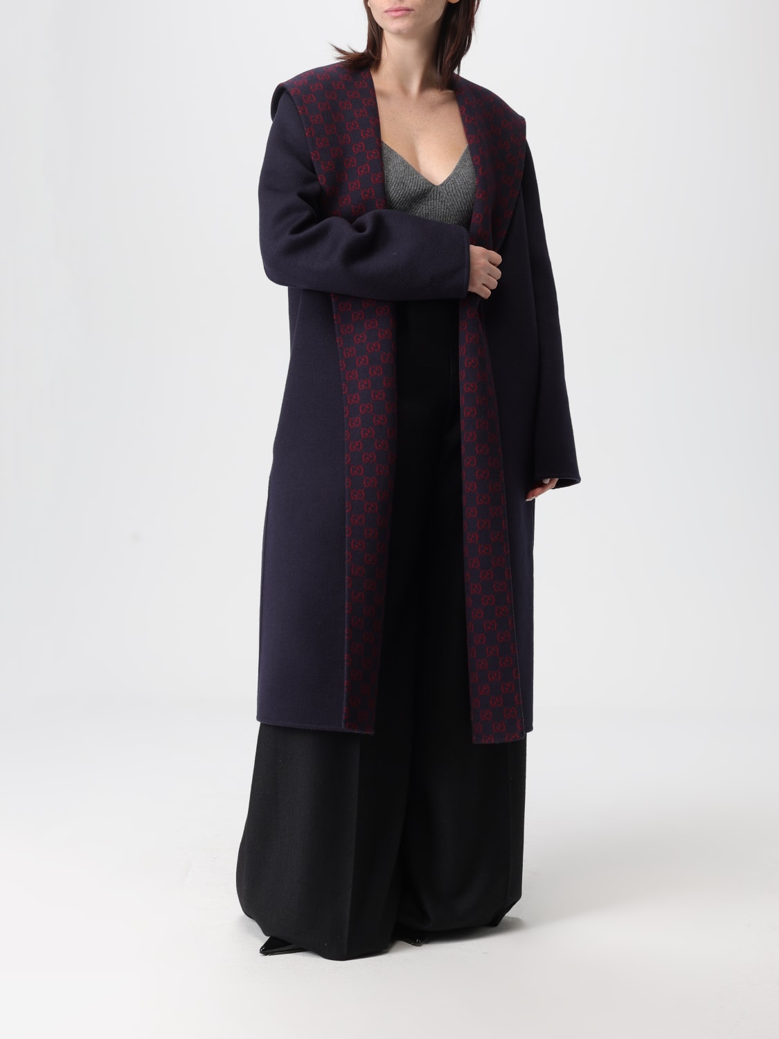 GUCCI COAT: Coat woman Gucci, Blue - Img 2