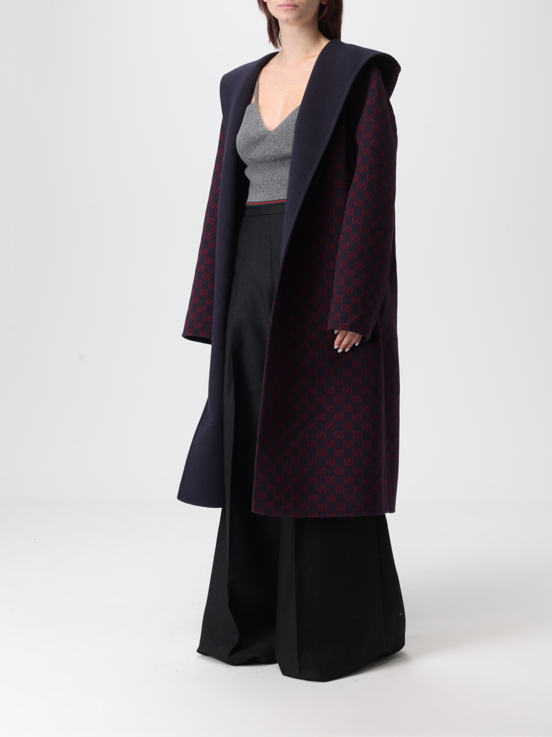 GUCCI COAT: Coat woman Gucci, Blue - Img 4