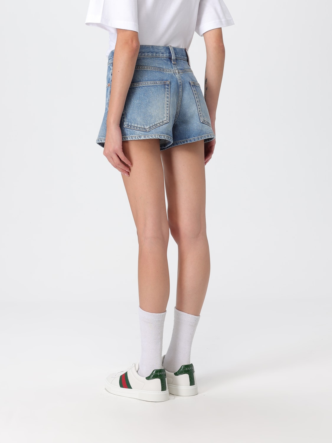 GUCCI PANTALONES CORTOS: Pantalòn cortos mujer Gucci, Azul Claro - Img 3