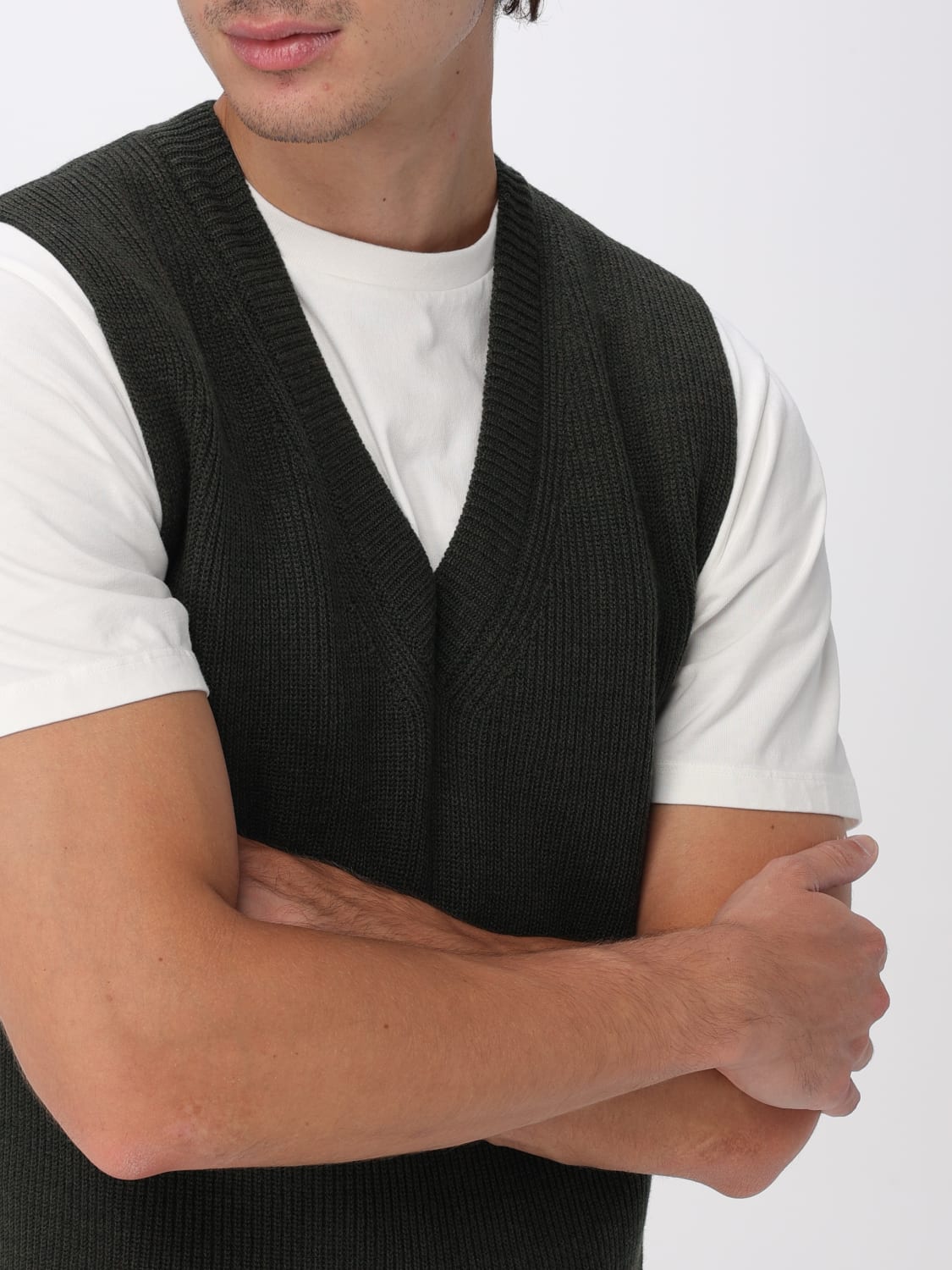 BARENA ЖИЛЕТ: Свитер Мужское Barena, Зеленый - Img 3