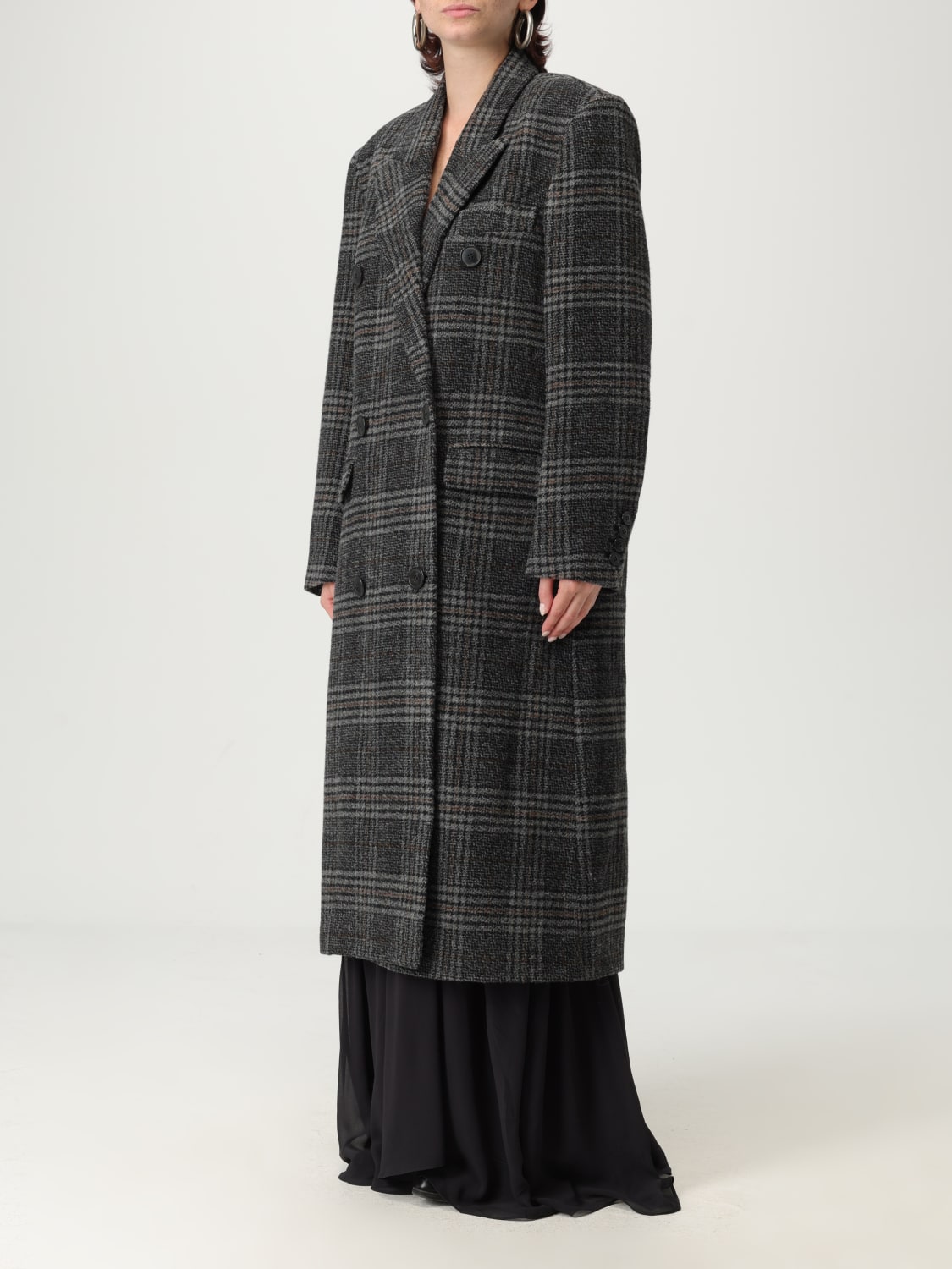 ISABEL MARANT ETOILE 코트: 코트 여성 Isabel Marant Etoile, 그레이 - Img 4