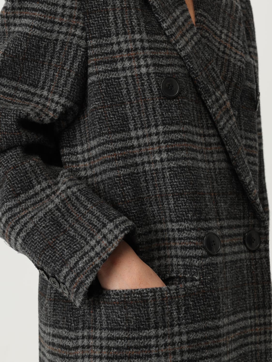 ISABEL MARANT ETOILE 코트: 코트 여성 Isabel Marant Etoile, 그레이 - Img 5