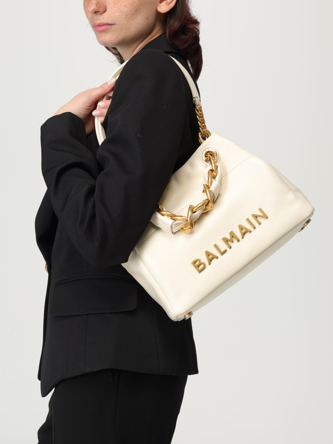BALMAIN BOLSO DE HOMBRO: Bolso de hombro mujer Balmain, Beige - Img 2
