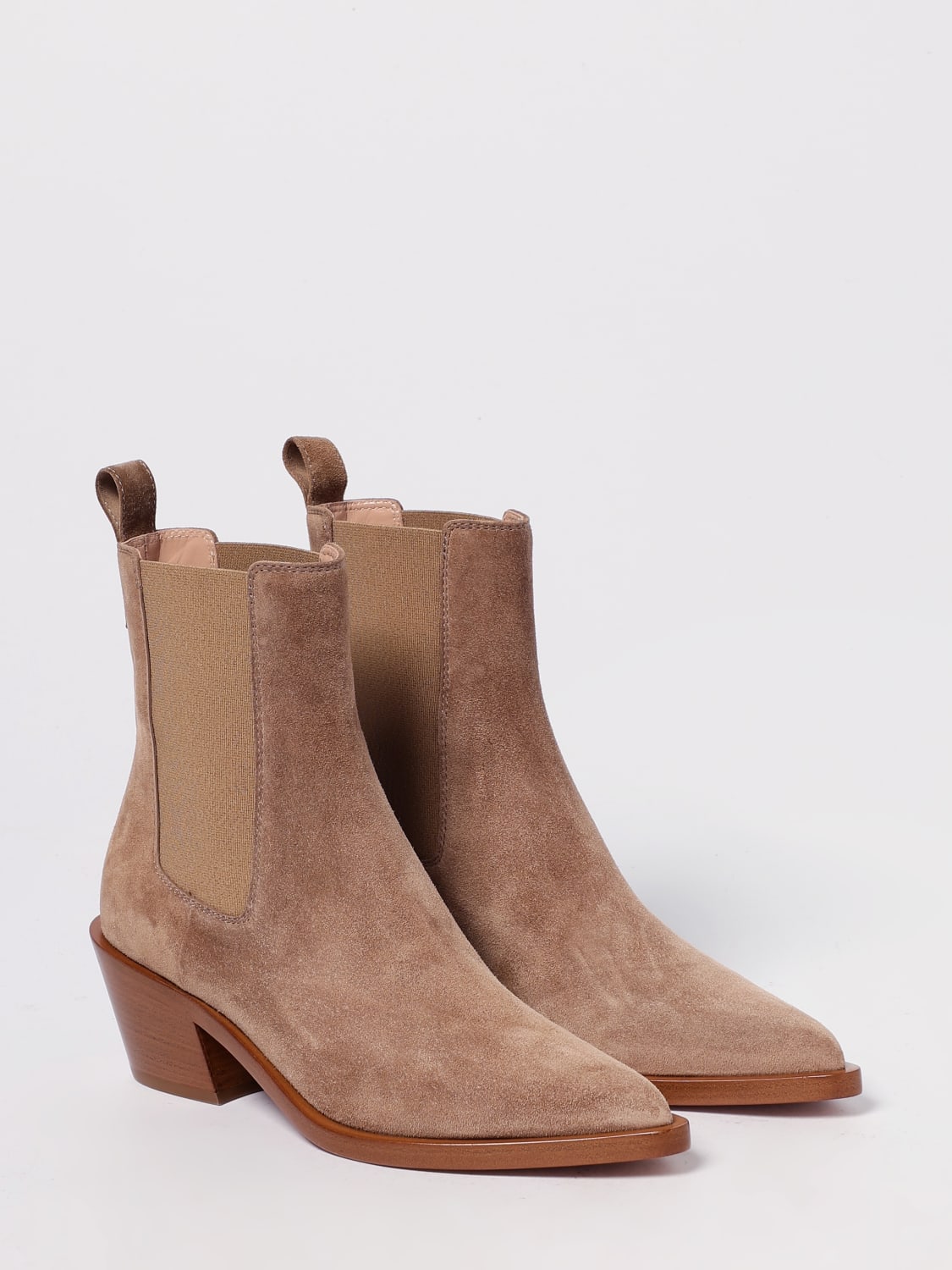 GIANVITO ROSSI BOOTS: Flat ankle boots woman Gianvito Rossi, Beige - Img 2