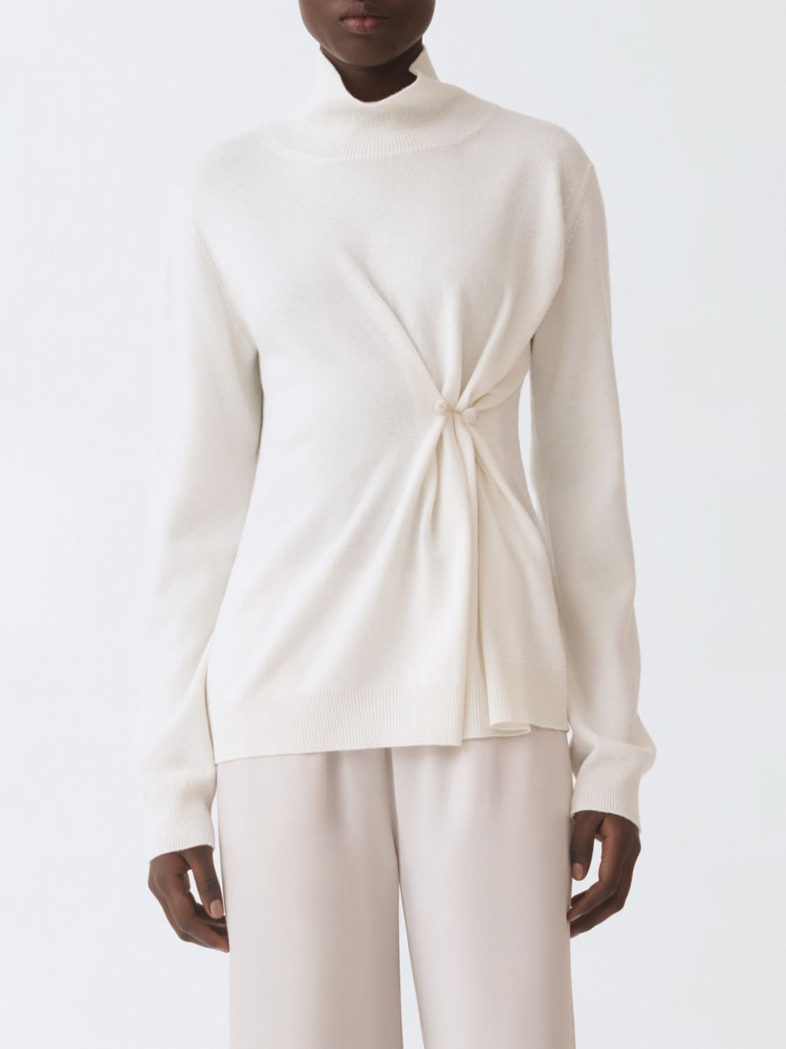 FABIANA FILIPPI MAGLIA: Maglia a dolcevita in lana vergine e cashmere Fabiana Filippi, Naturale - Img 1