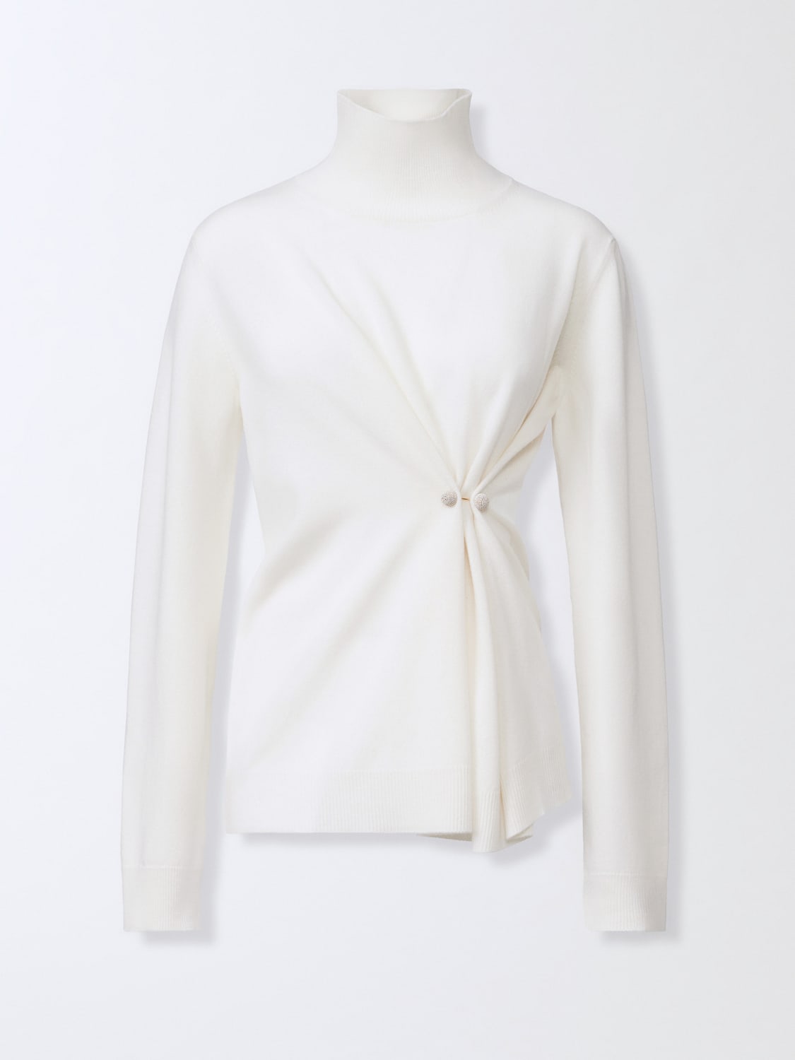 FABIANA FILIPPI MAGLIA: Maglia a dolcevita in lana vergine e cashmere Fabiana Filippi, Naturale - Img 5