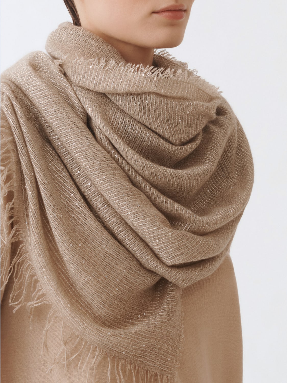 FABIANA FILIPPI SCARF: Scarf woman Fabiana Filippi, Beige - Img 1