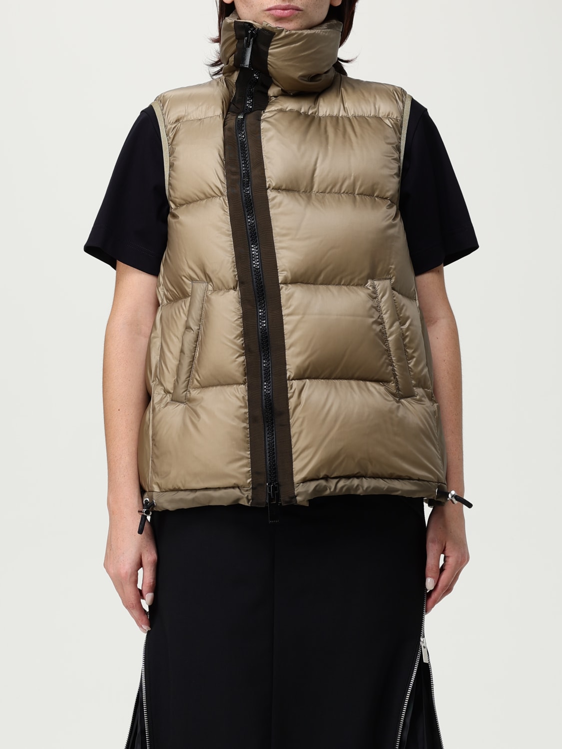 SACAI GILET: Veste femme Sacai, Beige - Img 1