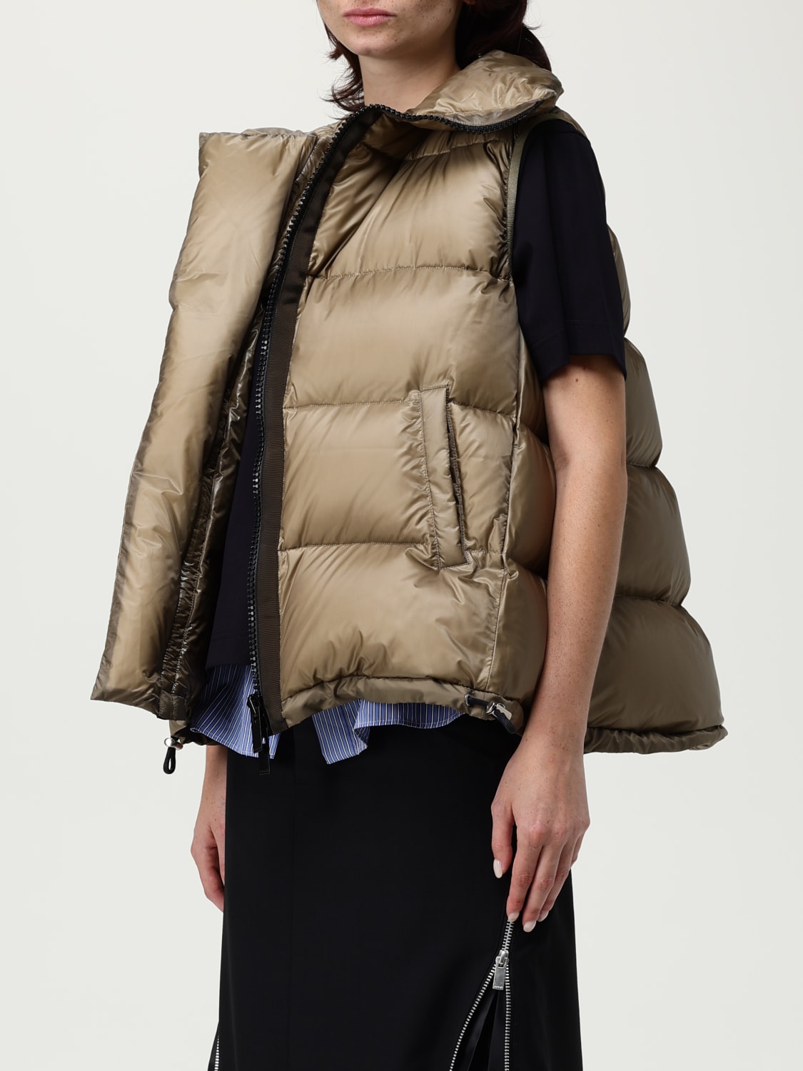 SACAI GILET: Veste femme Sacai, Beige - Img 4