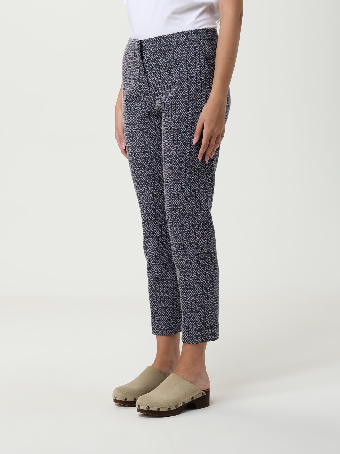 ETRO PANTALONI: Pantalone casual Etro in misto cotone con stampa geometrica, Blue - Img 3