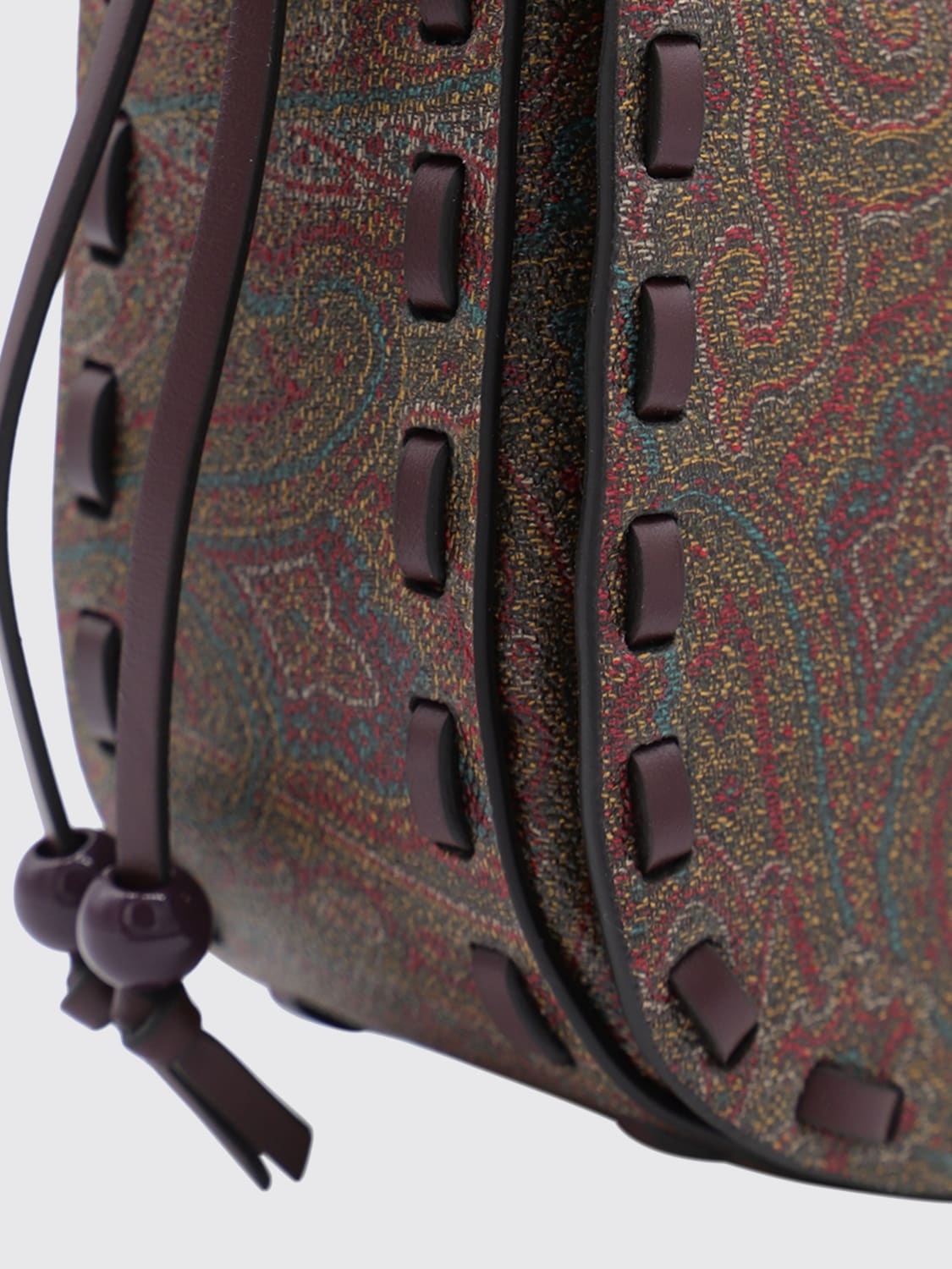 ETRO MINI BAG: Shoulder bag woman Etro, Wine - Img 4