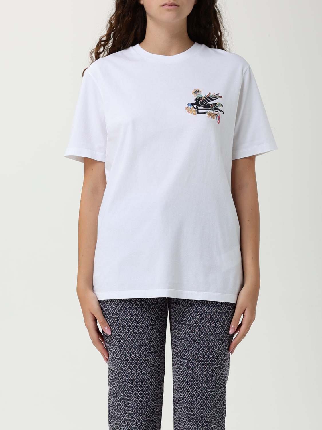 ETRO T-SHIRTS: T-shirt Etro in cotone con Etro Cube ricamato, Bianco - Img 1