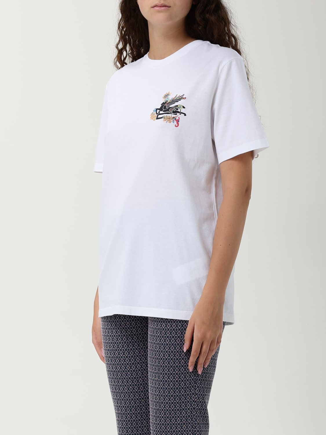 ETRO T-SHIRTS: T-shirt Etro in cotone con Etro Cube ricamato, Bianco - Img 4