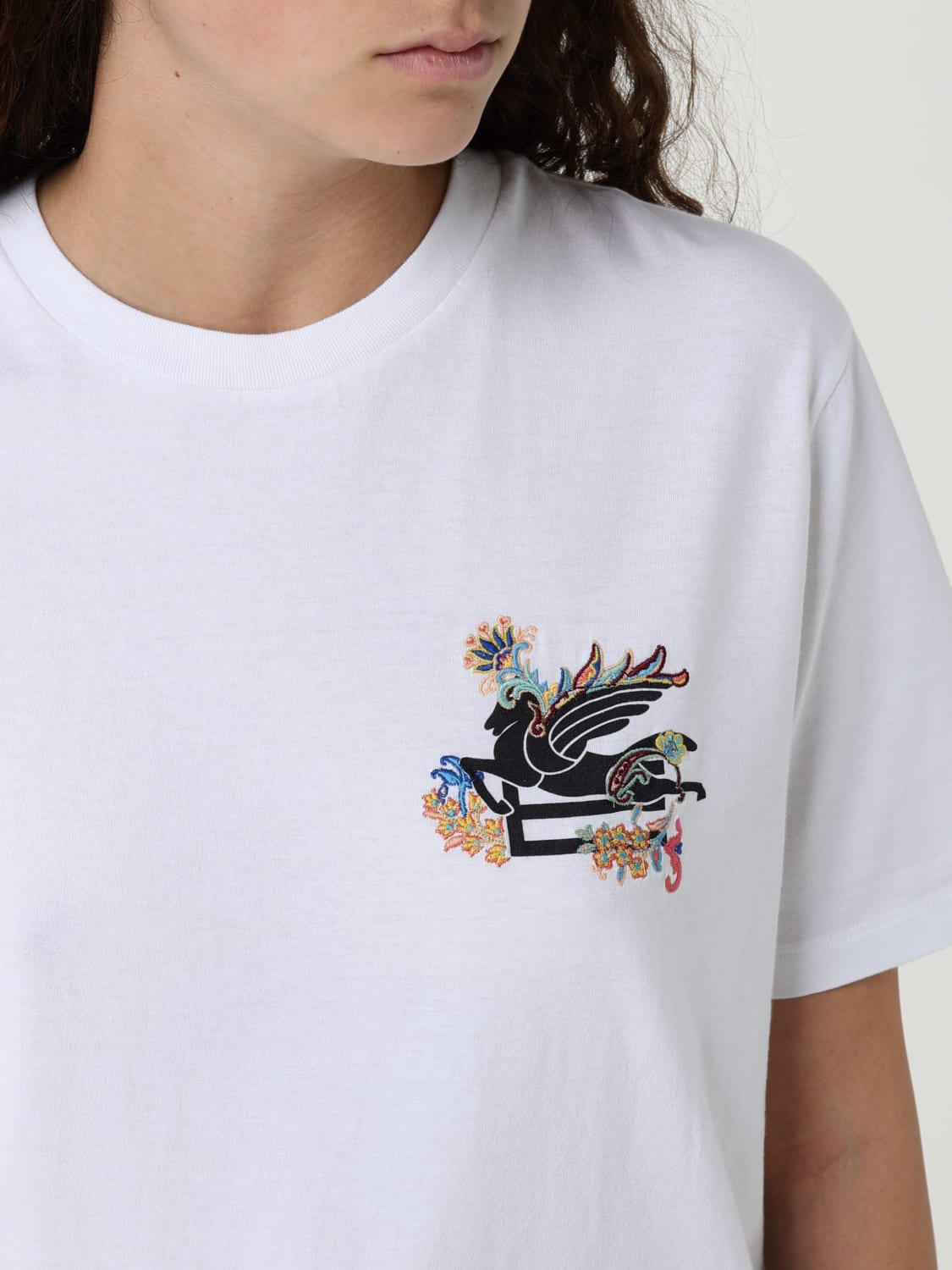 ETRO T-SHIRTS: T-shirt Etro in cotone con Etro Cube ricamato, Bianco - Img 5