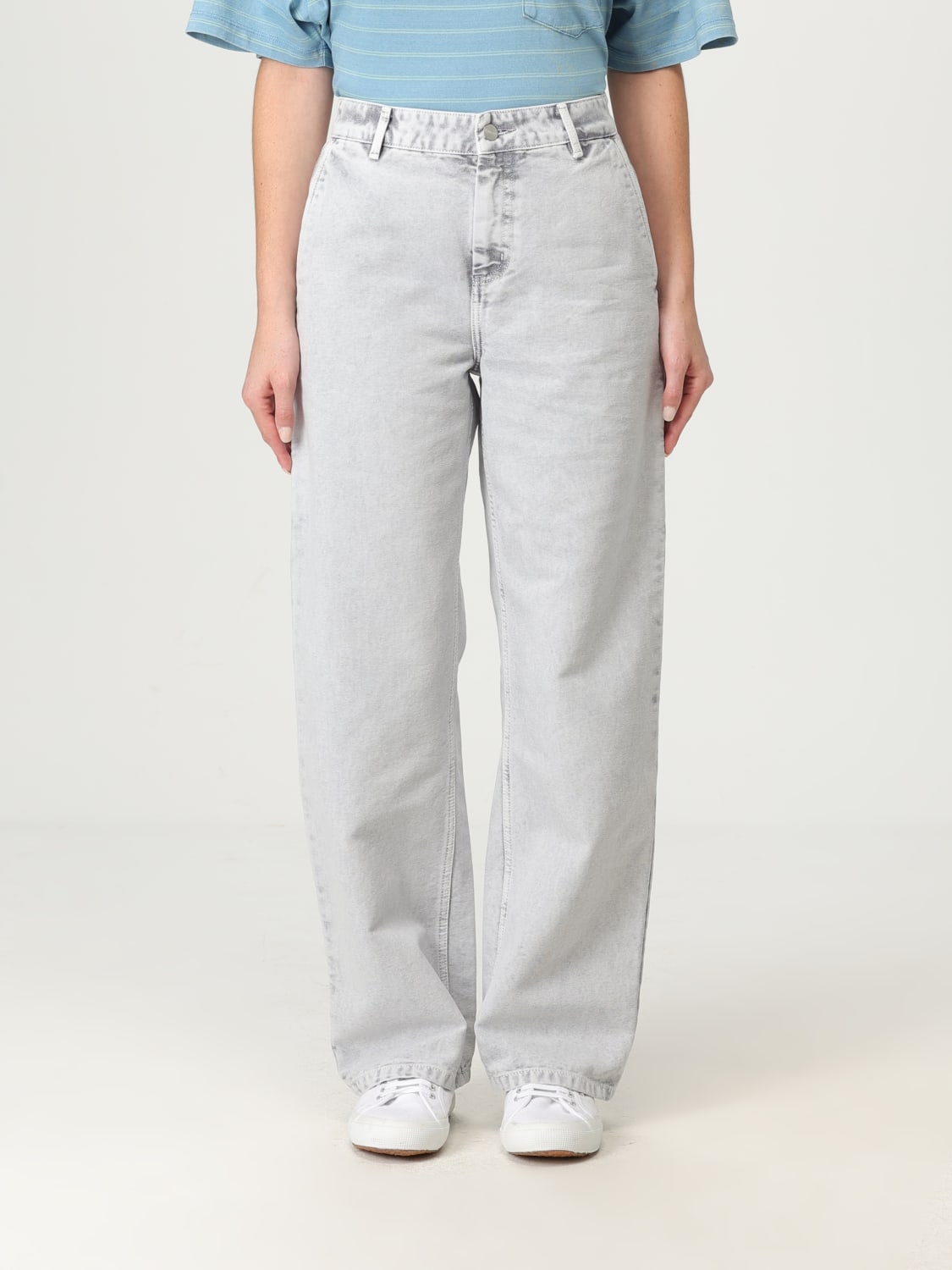 CARHARTT WIP PANTALONI: Jeans Carhartt Wip in denim di cotone , Grigio - Img 1