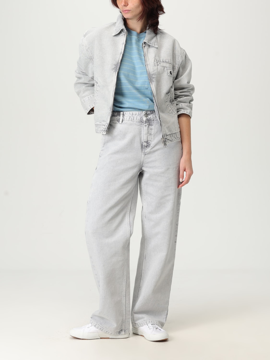 CARHARTT WIP PANTALONI: Jeans Carhartt Wip in denim di cotone , Grigio - Img 2