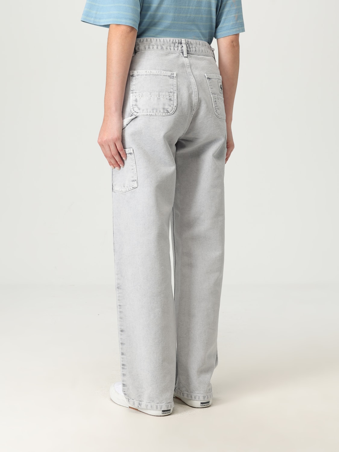 CARHARTT WIP PANTALONI: Jeans Carhartt Wip in denim di cotone , Grigio - Img 3
