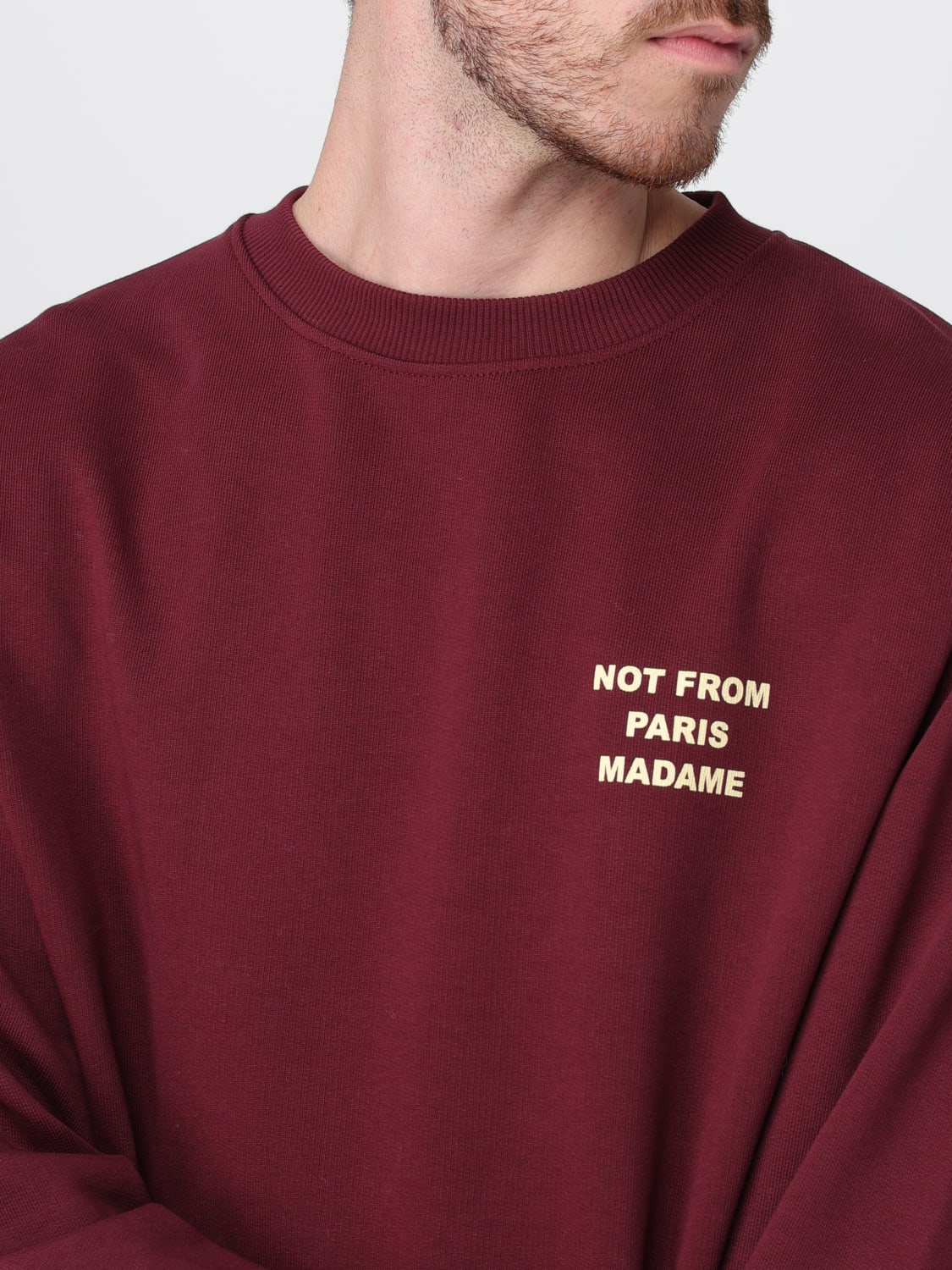 DRÔLE DE MONSIEUR 卫衣: 卫衣 男士 Drôle De Monsieur, 红色 - Img 3