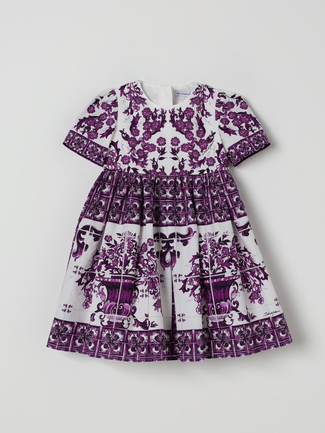 DOLCE & GABBANA ABITO: Abito con stampa maioliche Dolce & Gabbana, Viola - Img 1