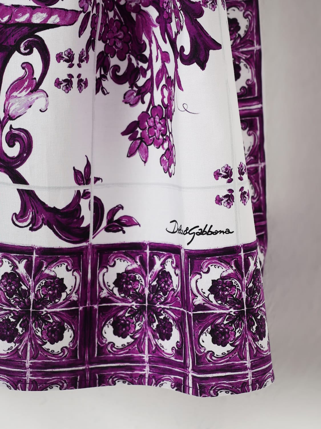DOLCE & GABBANA ABITO: Abito con stampa maioliche Dolce & Gabbana, Viola - Img 3