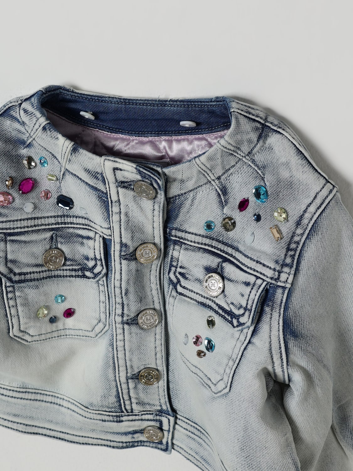 MONNALISA 外套: 大衣 儿童 Monnalisa, 灰色 - Img 3