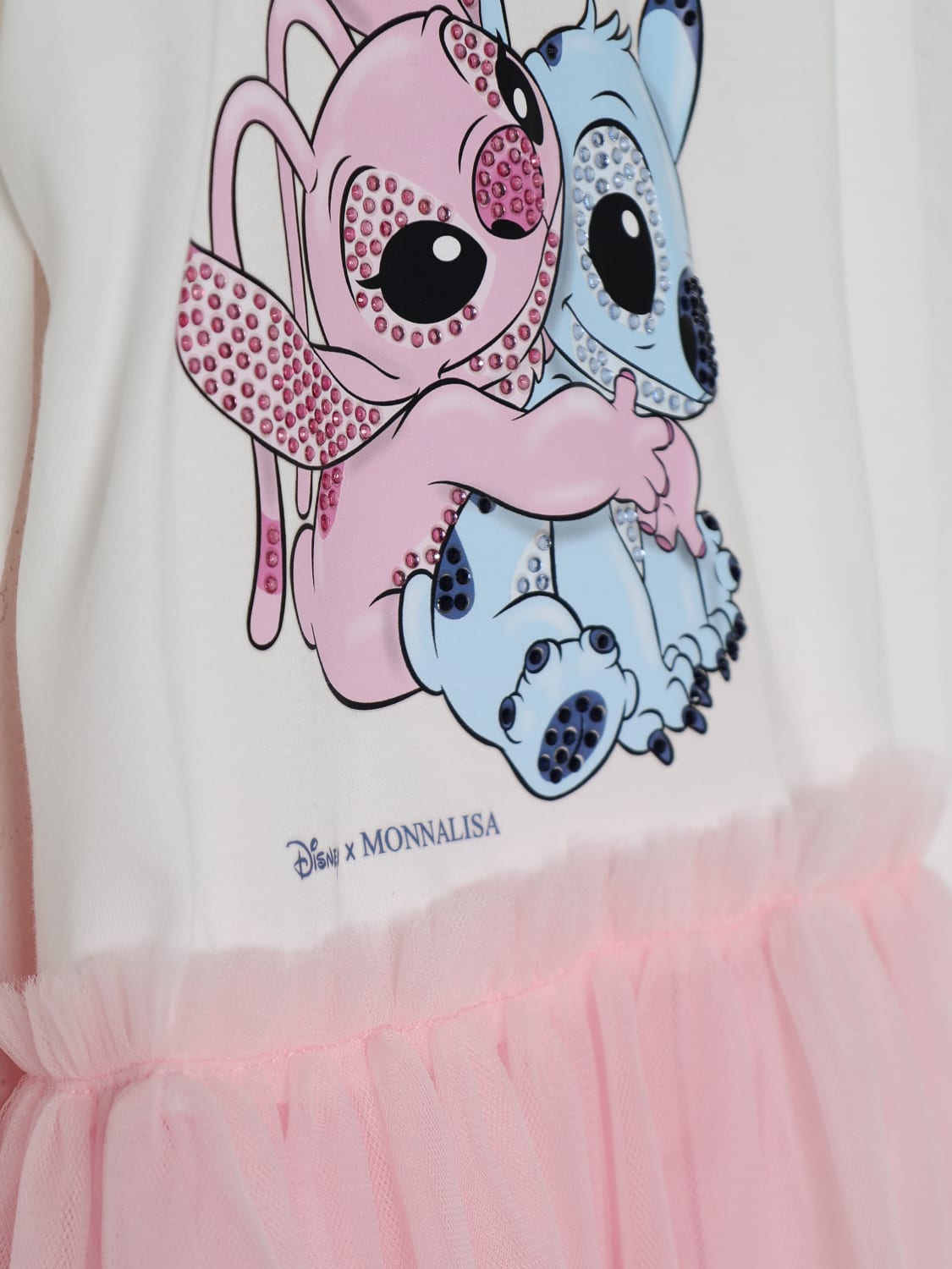 MONNALISA ABITO: Abito a t-shirt Stitch Monnalisa, Panna - Img 3